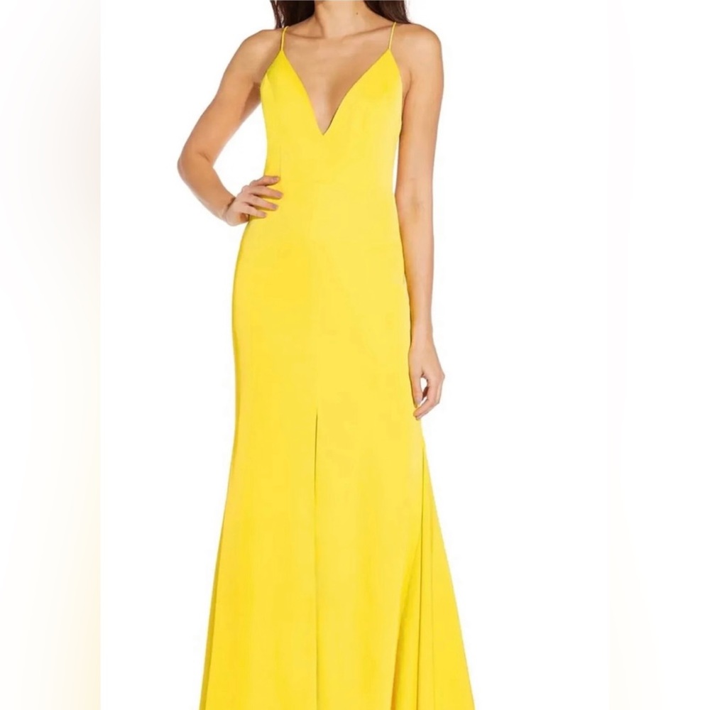 NWT Aidan by Aidan Mattox V-Neck Mermaid Gown - Picture 2 of 8